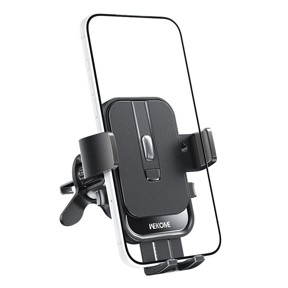 WEKOME WA-S66 Car Air Vent Mount Mechanical One-Button Clamping 360 Degree Rotation Phone Holder for 4.7-7.2 Inch Phones - Black - 1