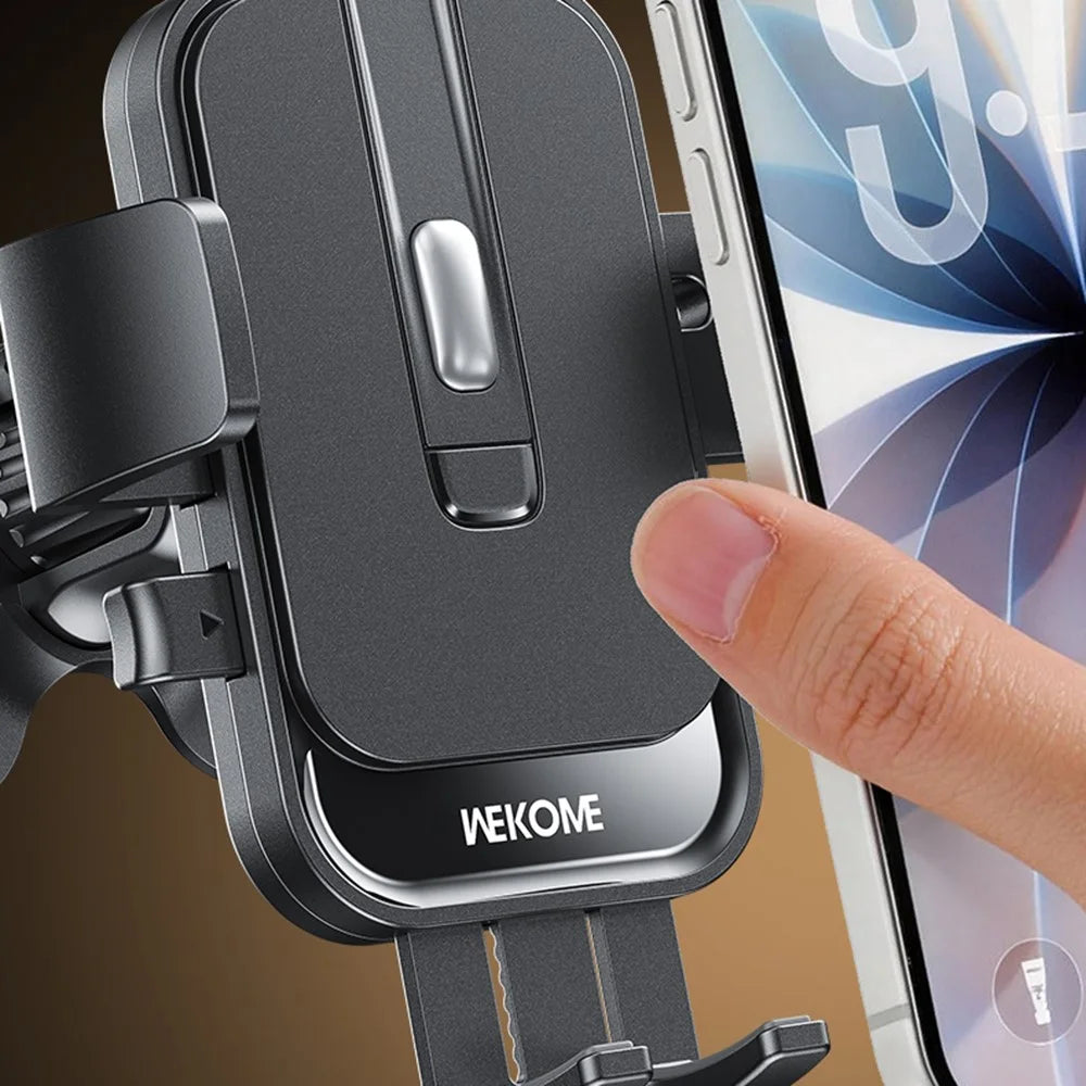 WEKOME WA-S66 Car Air Vent Mount Mechanical One-Button Clamping 360 Degree Rotation Phone Holder for 4.7-7.2 Inch Phones - Black - 6