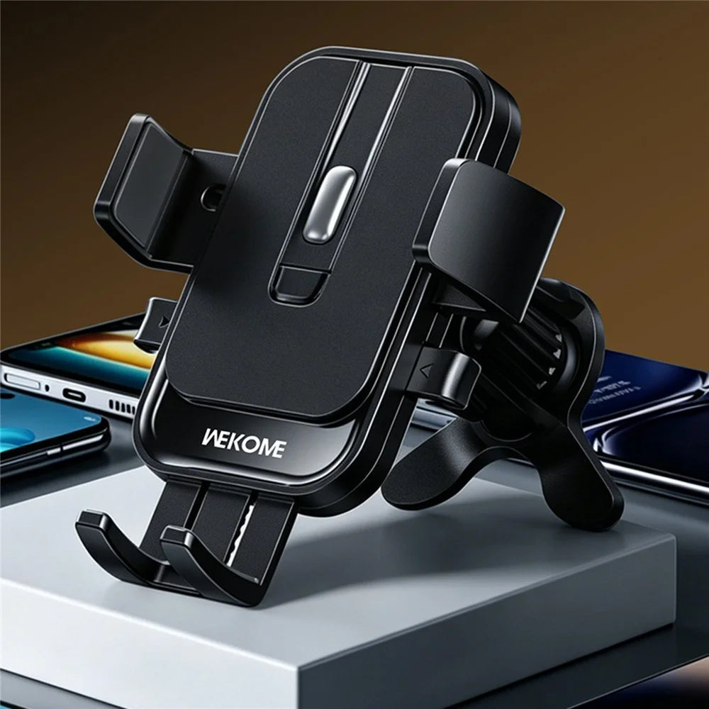 WEKOME WA-S66 Car Air Vent Mount Mechanical One-Button Clamping 360 Degree Rotation Phone Holder for 4.7-7.2 Inch Phones - Black - 7