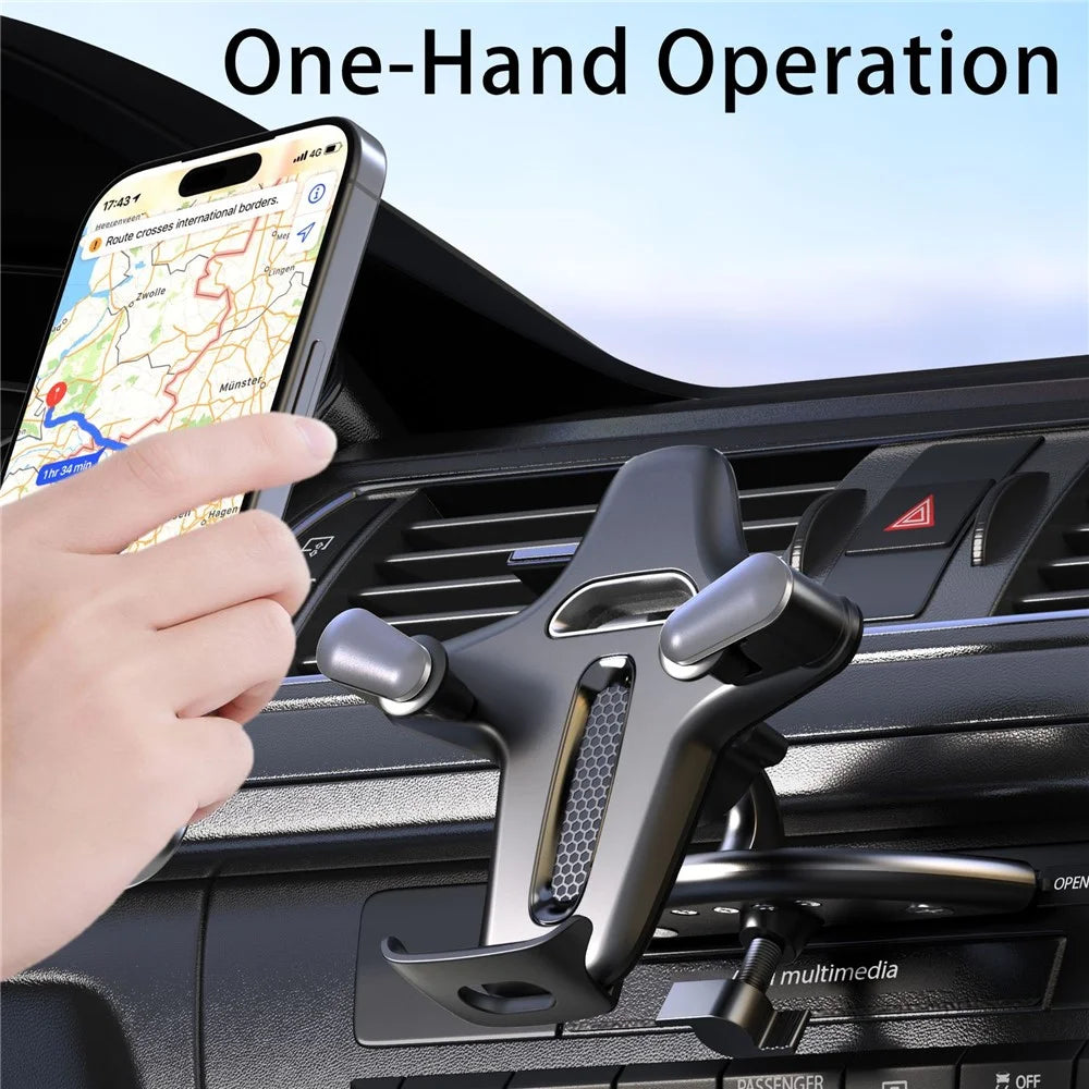 Car Phone Holder CD Slot Mount 360 Degree Rotating Y-Shape Design Universal Car Phone Stand - Grey - 2