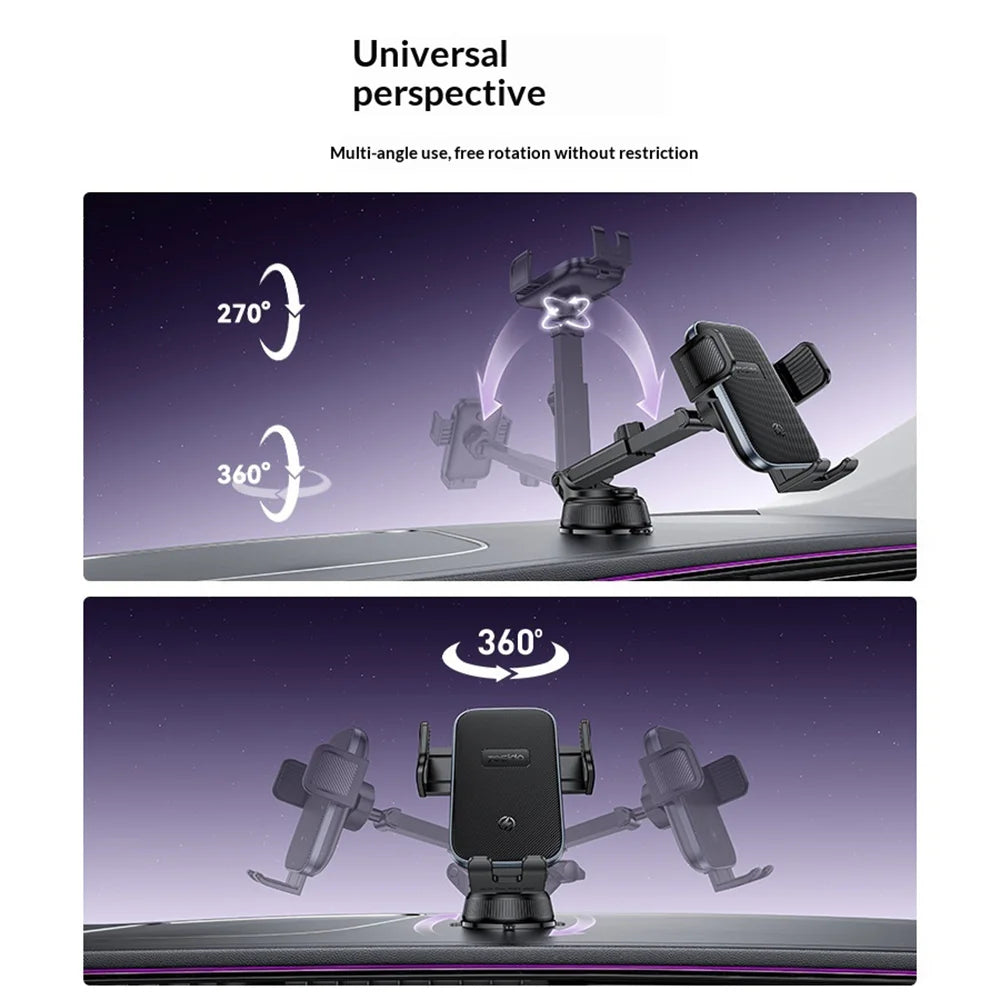 YESIDO C320 15W Wireless Charger Car Suction Cup Mount 360 Degree Rotation Phone Holder Stand for Dashboard - Black - 7