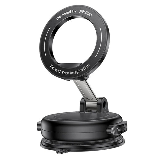 YESIDO C236 Magnetic Phone Holder 360 Degree Rotation Car Mount Vacuum Suction Cup Cellphone Stand - Black - 1