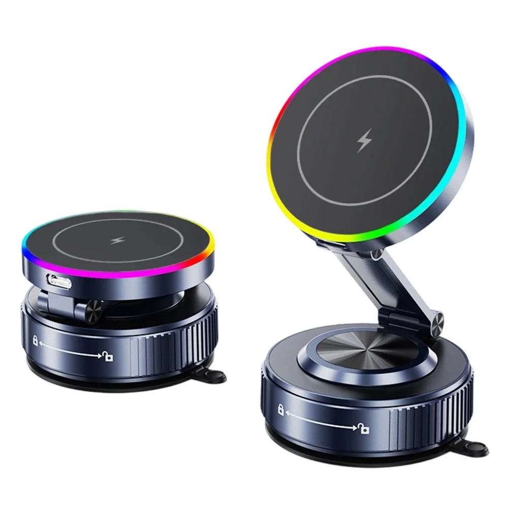 K5S Magnetic Wireless Car Charger Stand 360 Degree Rotation Compatible with MagSafe 15W Fast Charging Vacuum Suction Phone Holder - 1