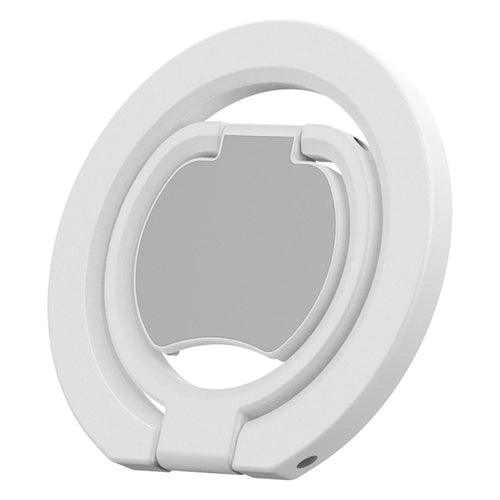 Magnetic Phone Ring Holder Double Sided Magnetic Folding Zinc Alloy Stand Car Mount with 360° Rotation - White - 1