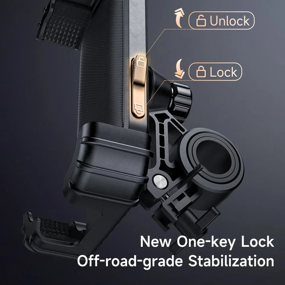 MCDODO CM-524 Bike Phone Mount 360° Adjustable Anti-Shake Cycling Holder for 4.2 - 6.5 Inch Smartphones - Black - 3