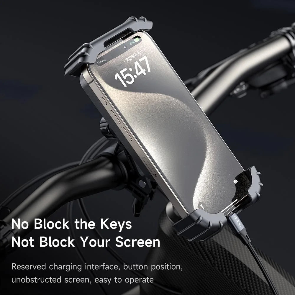 MCDODO CM-524 Bike Phone Mount 360° Adjustable Anti-Shake Cycling Holder for 4.2 - 6.5 Inch Smartphones - Black - 5