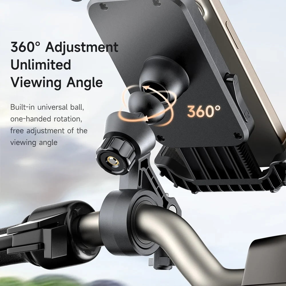 MCDODO CM-524 Bike Phone Mount 360° Adjustable Anti-Shake Cycling Holder for 4.2 - 6.5 Inch Smartphones - Black - 7