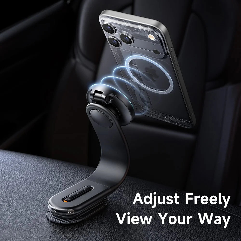 MCDODO CH-6290 MagiGo Pro Magnetic Car Holder 15W Fast Charging Station Wireless Charger Bendable Mount for Dashboard - Black - 5