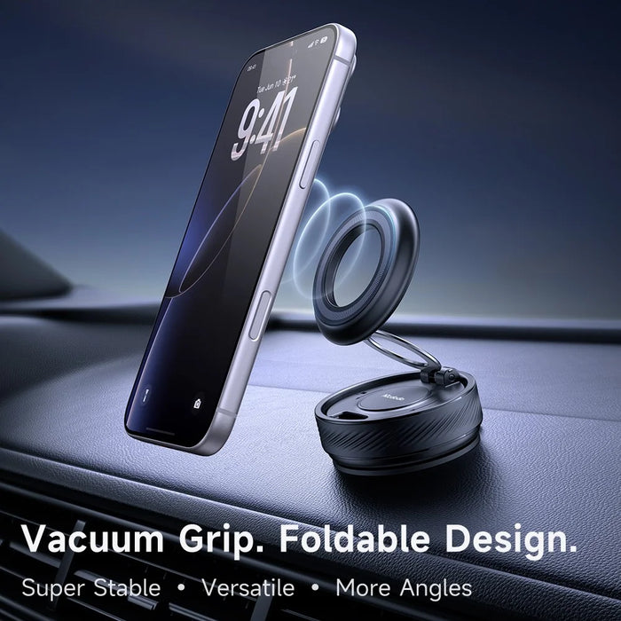 MCDODO TB-8420 Car Phone Holder Vacuum Suction Magnetic Foldable 360 Degree Adjustable Desktop Mount -Black - 2