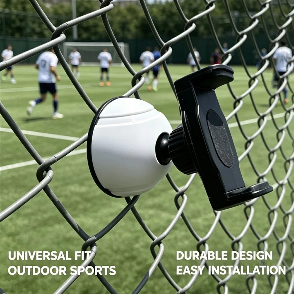 WQ-01 Sports Net Mobile Phone Mount 360 Degree Adjustable Clamp Phone Bracket for Football Tennis Basketball Court Fence Outdoor - White - 3