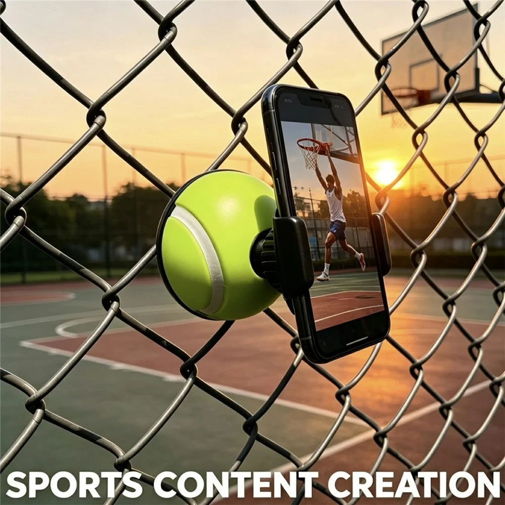 WQ-01 Sports Net Mobile Phone Mount 360 Degree Adjustable Clamp Phone Bracket for Football Tennis Basketball Court Fence Outdoor - White - 5