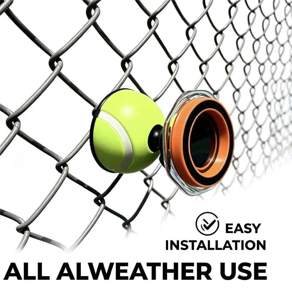 WQ-02 Phone Holder Tennis Ball Style Mount for Chain Link Fence 360 Degree Rotation Sports Court Phone Clamp Bracket - Green  /  Orange - 2