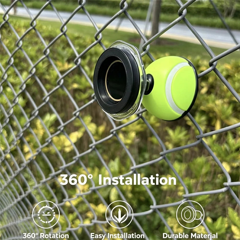 WQ-02 Phone Holder Tennis Ball Style Mount for Chain Link Fence 360 Degree Rotation Sports Court Phone Clamp Bracket - Green  /  Orange - 3