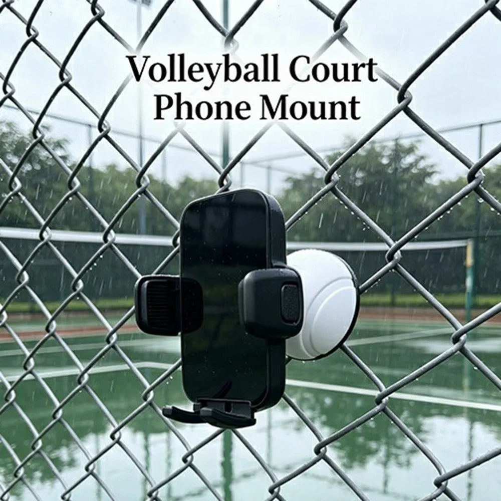 WQ-05 Sports Court Phone Mount 360 Degree Adjustable Fence Clamp Stand for Basketball Tennis Football Field Outdoor Recording - White - 3