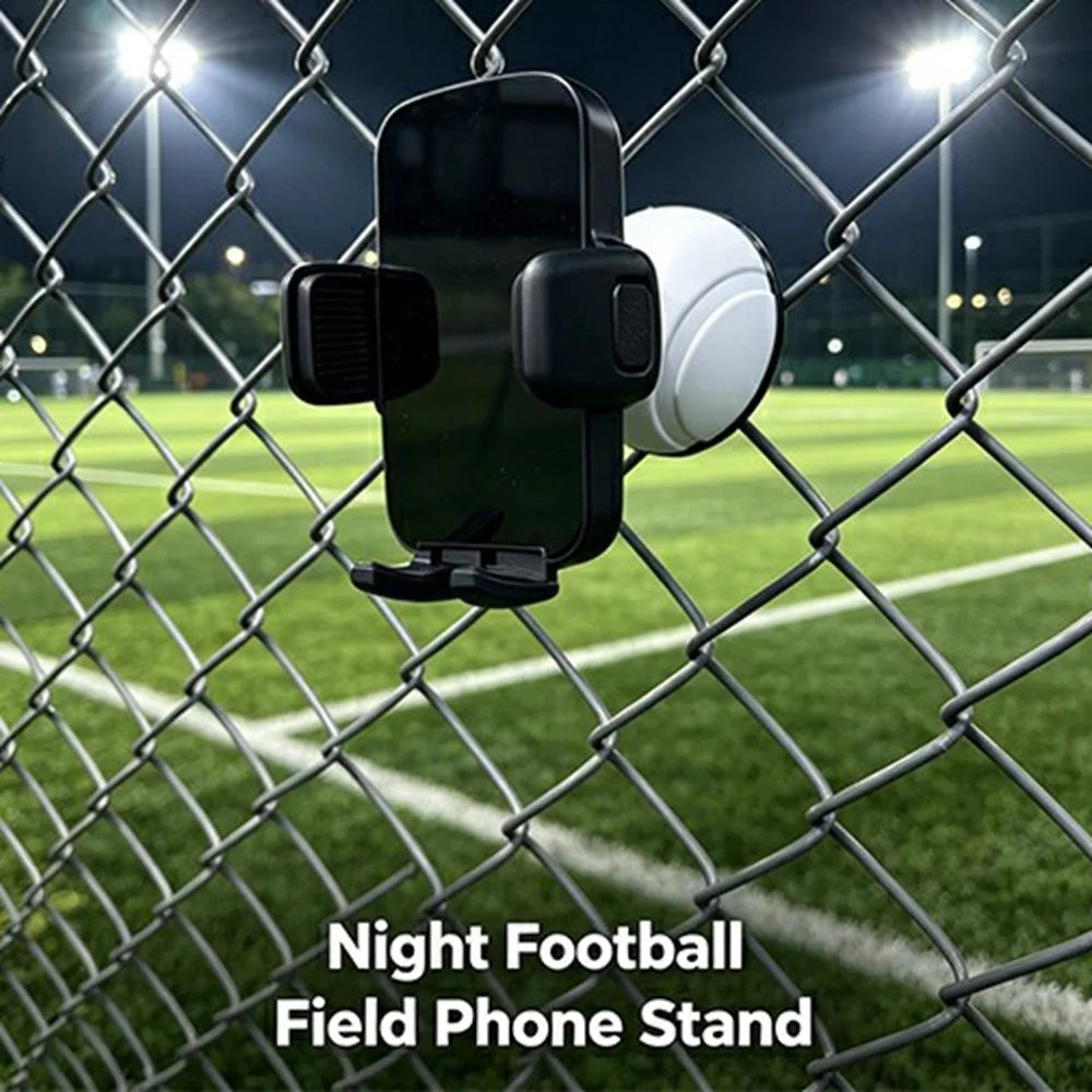 WQ-05 Sports Court Phone Mount 360 Degree Adjustable Fence Clamp Stand for Basketball Tennis Football Field Outdoor Recording - White - 5