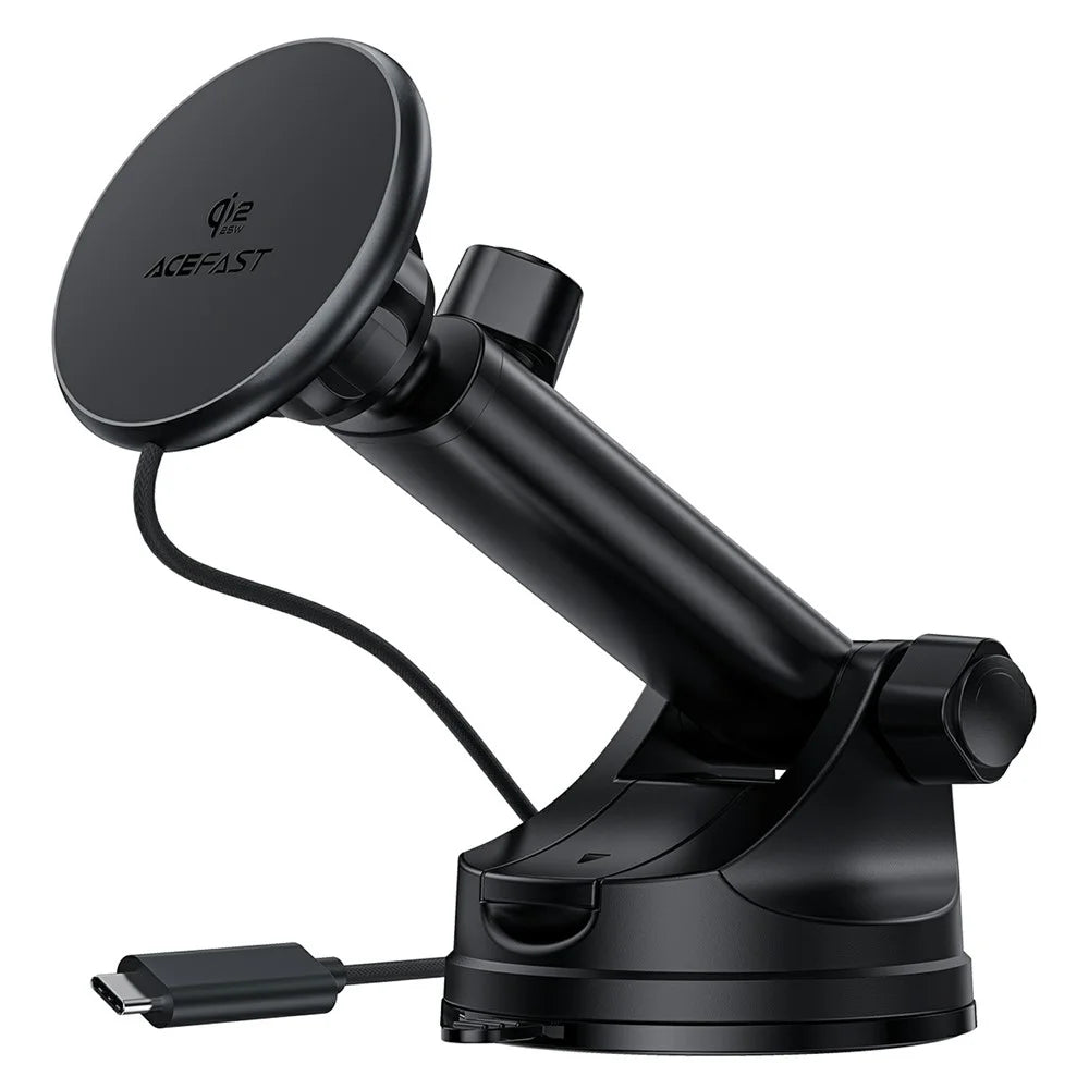 ACEFAST E52 Qi2 25W Magnetic Wireless Charging Car Holder for Dashboard Car Mount Charger - Black - 1