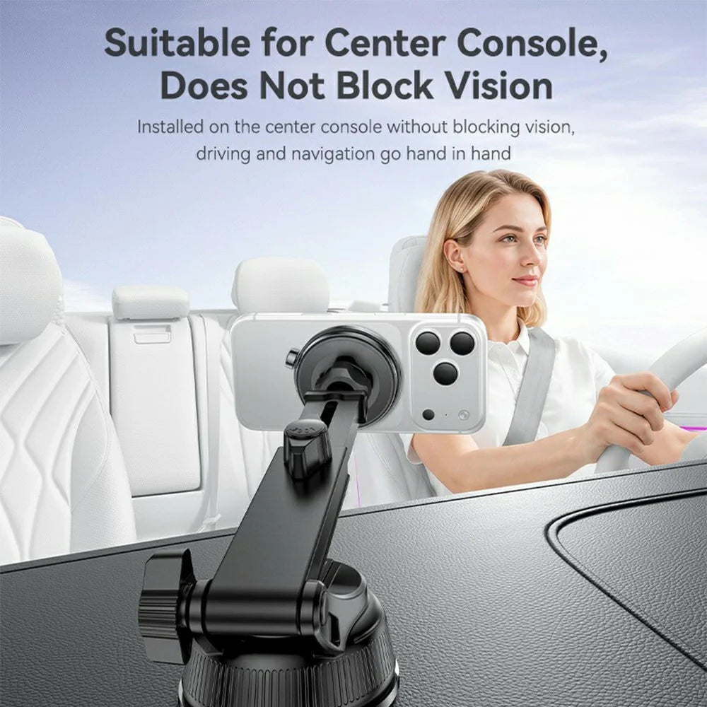 YESIDO C284 2 in 1 Vacuum Suction Magnetic Car Phone Mount 360 Degree Rotation for Dashboard / Windshield - Black - 2