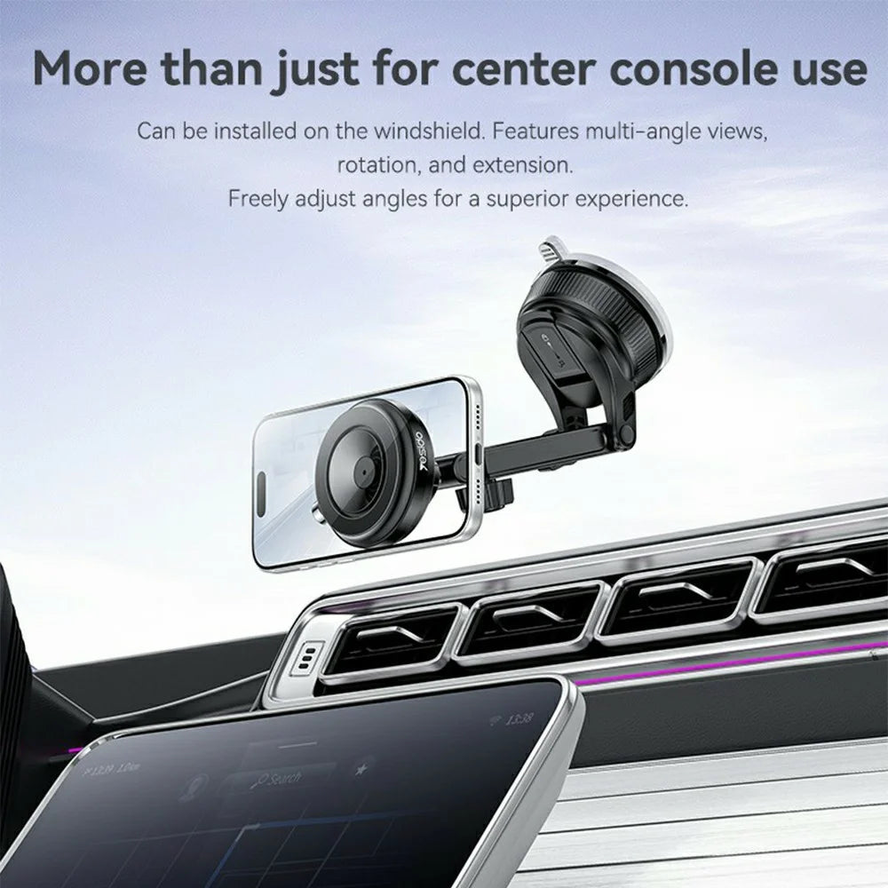 YESIDO C284 2 in 1 Vacuum Suction Magnetic Car Phone Mount 360 Degree Rotation for Dashboard / Windshield - Black - 4