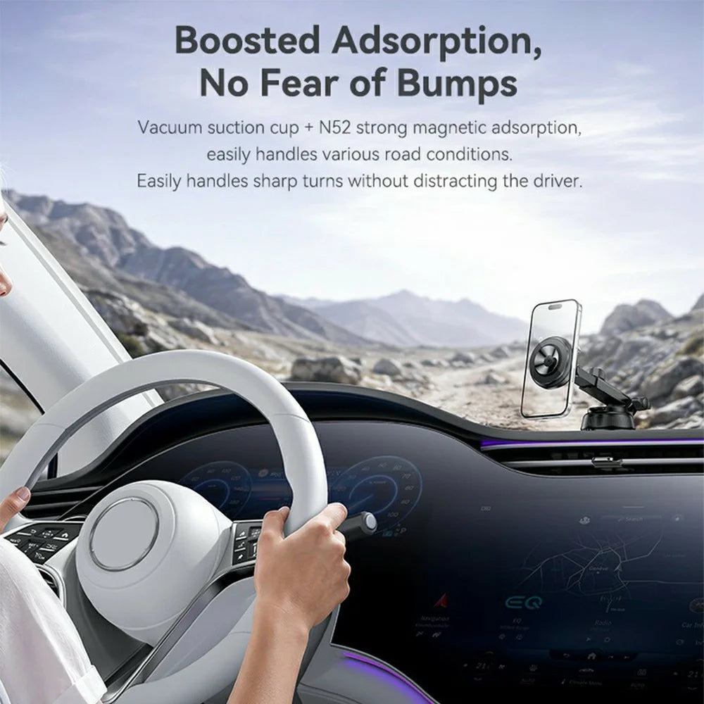 YESIDO C284 2 in 1 Vacuum Suction Magnetic Car Phone Mount 360 Degree Rotation for Dashboard / Windshield - Black - 5