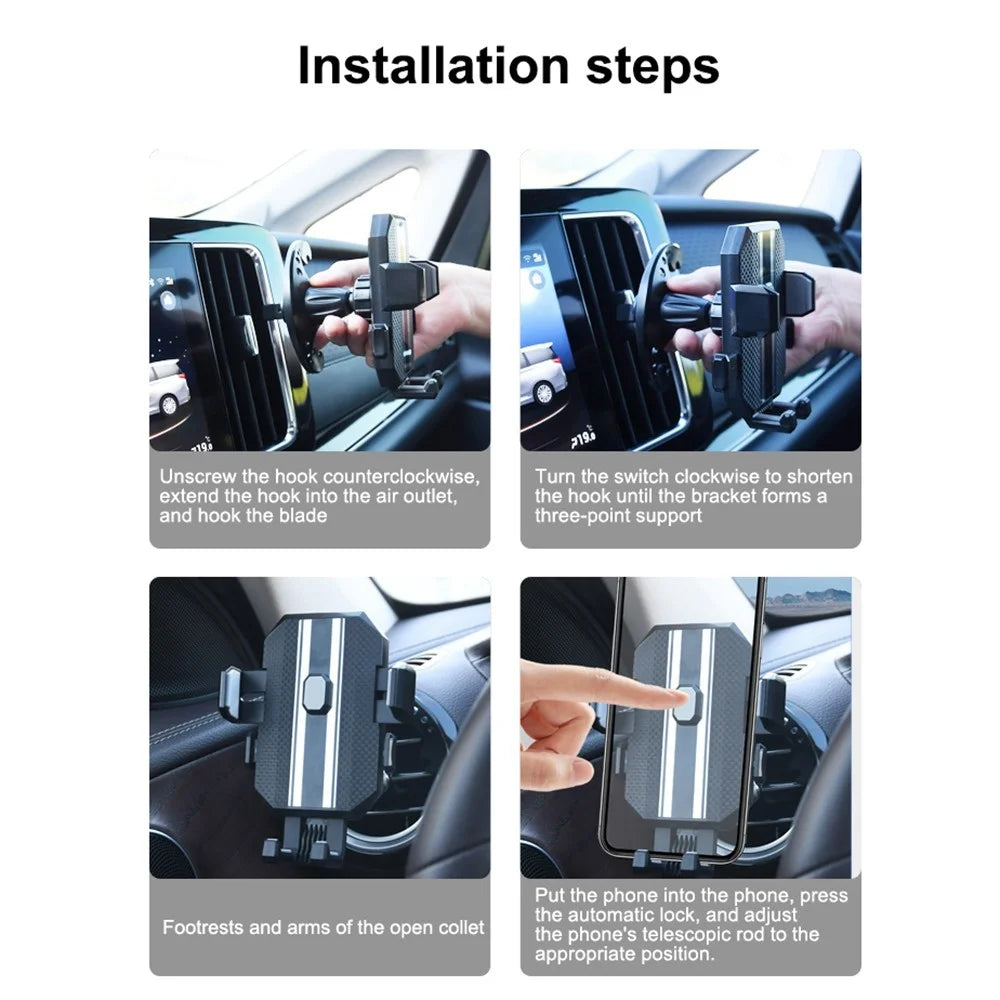 C229 Horn Shape Car Air Outlet Mount Auto Lock Mobile Phone Holder - 6