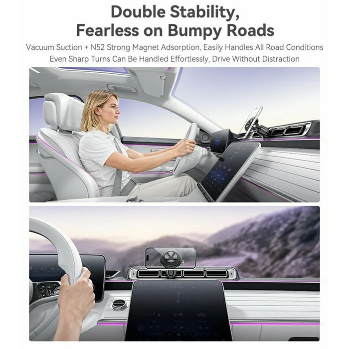 YESIDO C258 Magnetic Vacuum Suction 2 in 1 Car Air Vent Phone Mount Cellphone Bracket - Black - 2