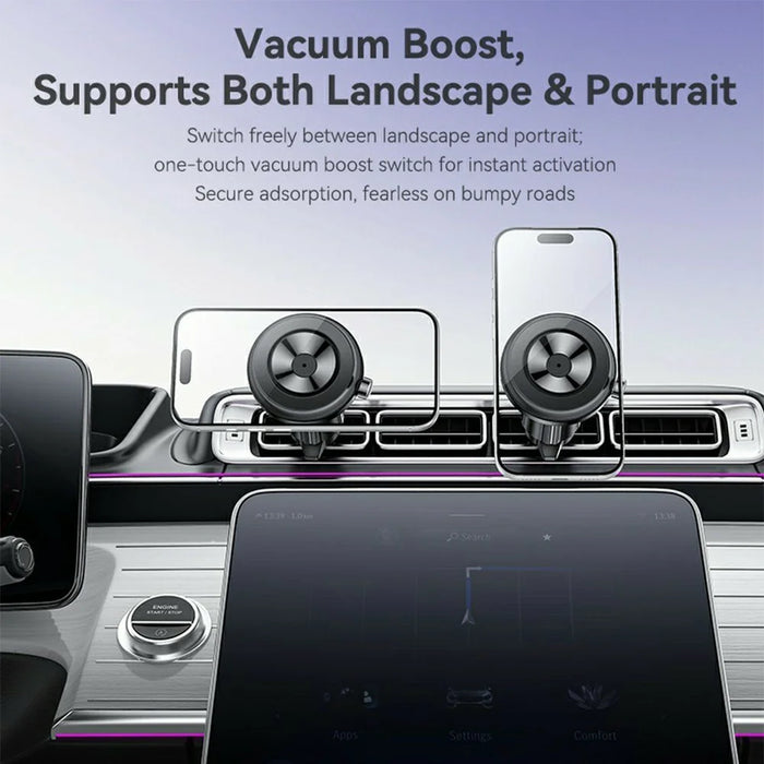 YESIDO C258 Magnetic Vacuum Suction 2 in 1 Car Air Vent Phone Mount Cellphone Bracket - Black - 4