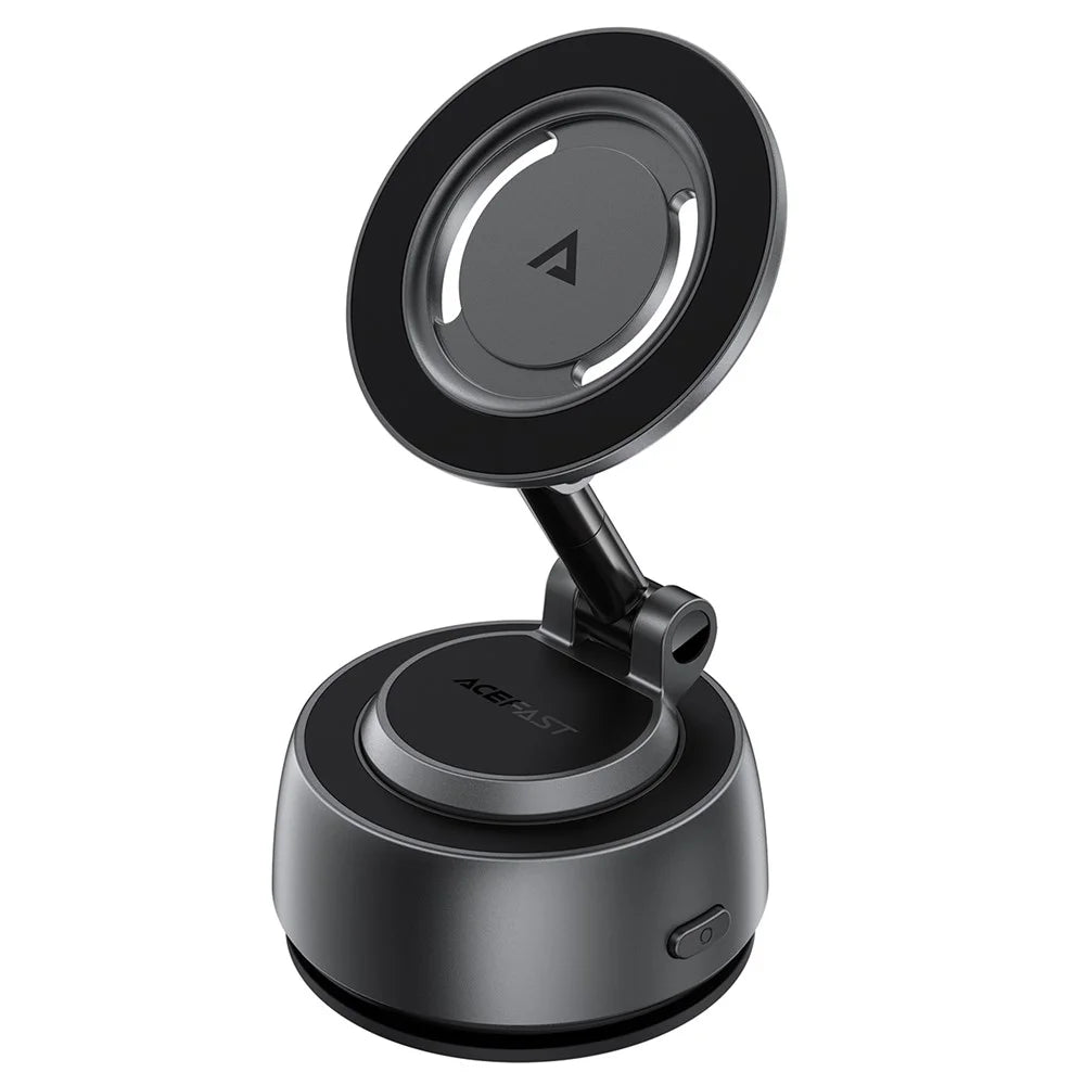 ACEFAST E54 Electric Suction Cup Magnetic Car Phone Holder 360° Rotation Dashboard Mount - Metal Grey - 1