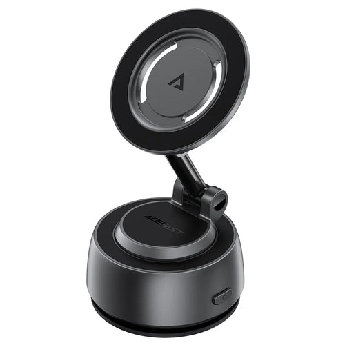 ACEFAST E54 Electric Suction Cup Magnetic Car Phone Holder 360° Rotation Dashboard Mount - Metal Grey - 1