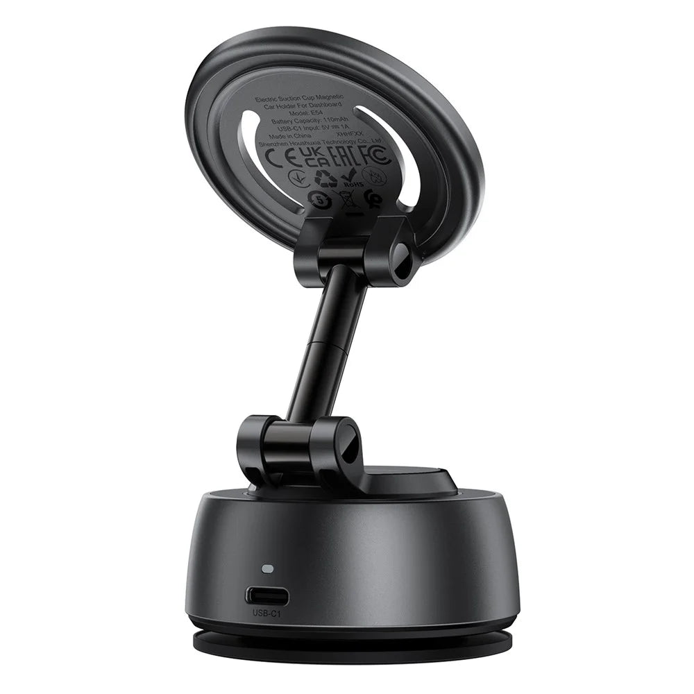 ACEFAST E54 Electric Suction Cup Magnetic Car Phone Holder 360° Rotation Dashboard Mount - Metal Grey - 3