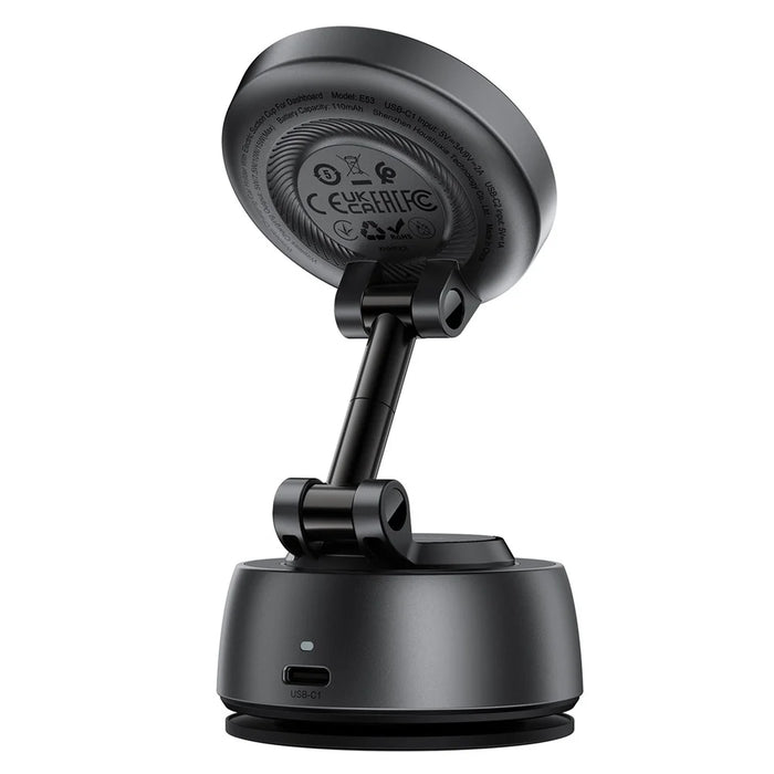 ACEFAST E53 Magnetic Wireless Car Charger 15W Electric Suction Cup Dashboard Mount - Metal Grey - 3