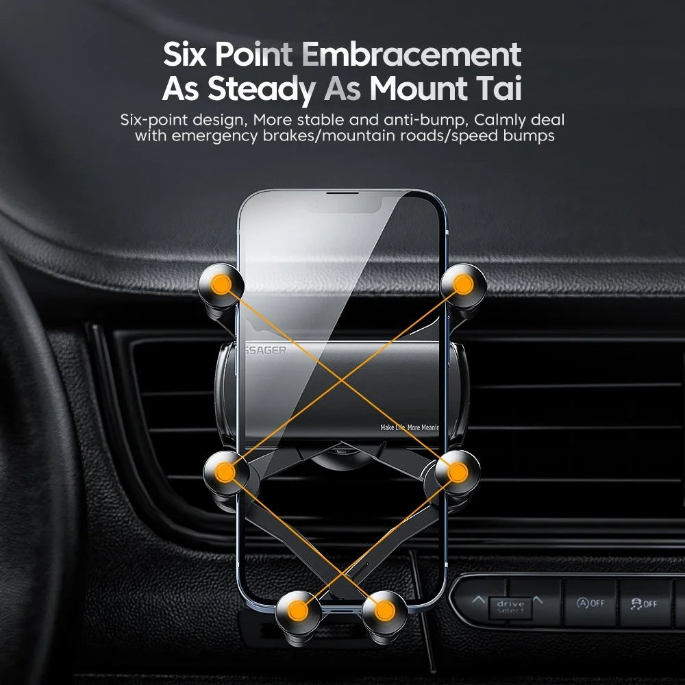 ESSAGER TURUI Series Car Gravity Air Vent Phone Holder 360-degree Rotating Phone Mount Stand Compatible with 4.7-6.7 inch Mobile Phone - 3
