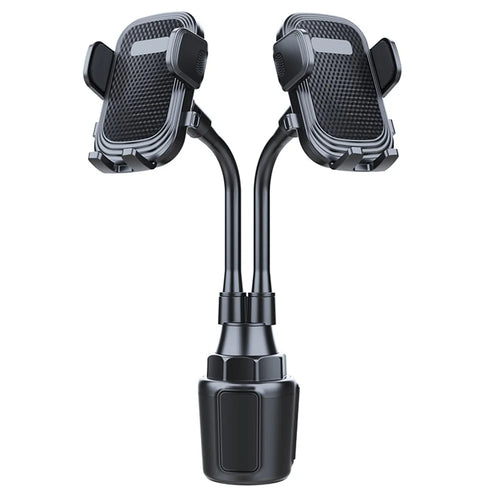 Universal Dual Head Flexible Rod Car Cup Holder Mobile Phone Stand 360 Degrees Rotating Bracket - 1