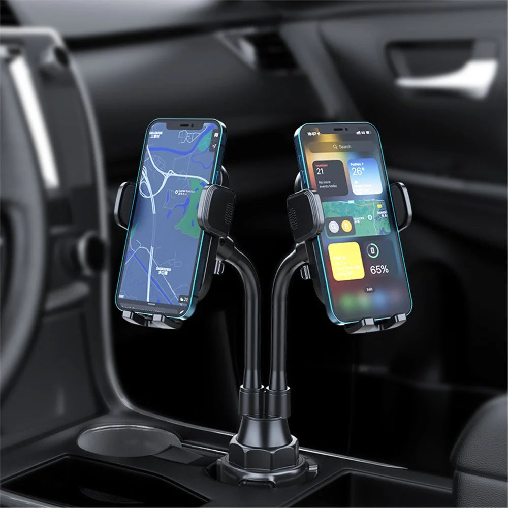 Universal Dual Head Flexible Rod Car Cup Holder Mobile Phone Stand 360 Degrees Rotating Bracket - 4