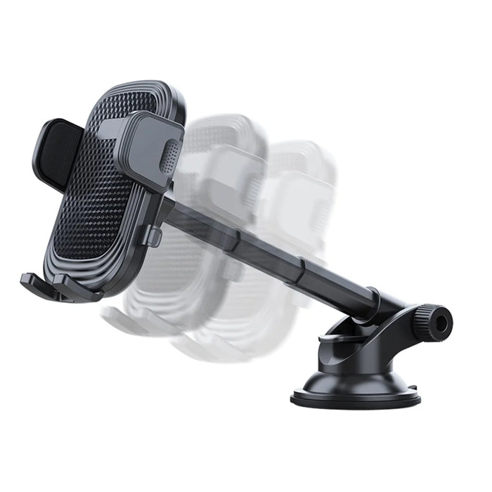 Adjustable Car Phone Holder Rotation Mobile Phone Clamp Mount for Dashboard Windshield - 2