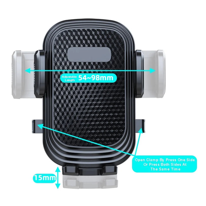 Adjustable Car Phone Holder Rotation Mobile Phone Clamp Mount for Dashboard Windshield - 5