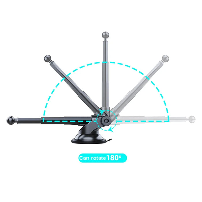 Adjustable Car Phone Holder Rotation Mobile Phone Clamp Mount for Dashboard Windshield - 6