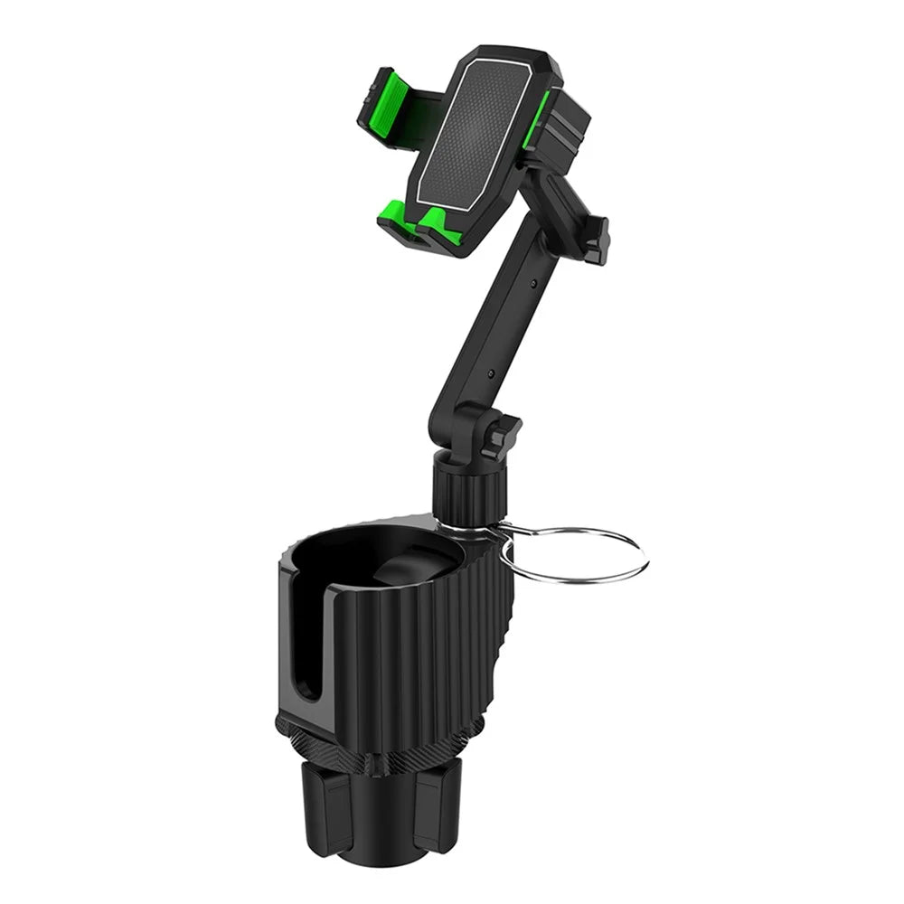 C004 Multi-functional Adjustable Car Drink Cup Bottle Holder Mobile Phone Bracket - Green - 1