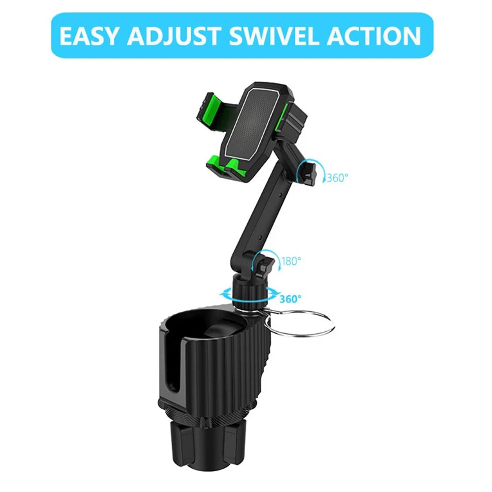 C004 Multi-functional Adjustable Car Drink Cup Bottle Holder Mobile Phone Bracket - Green - 4