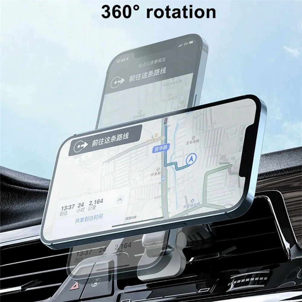 JJT-987 15W Magnetic Wireless Charger Air Vent Clip Mount Bracket Car Phone Holder - Black - 2