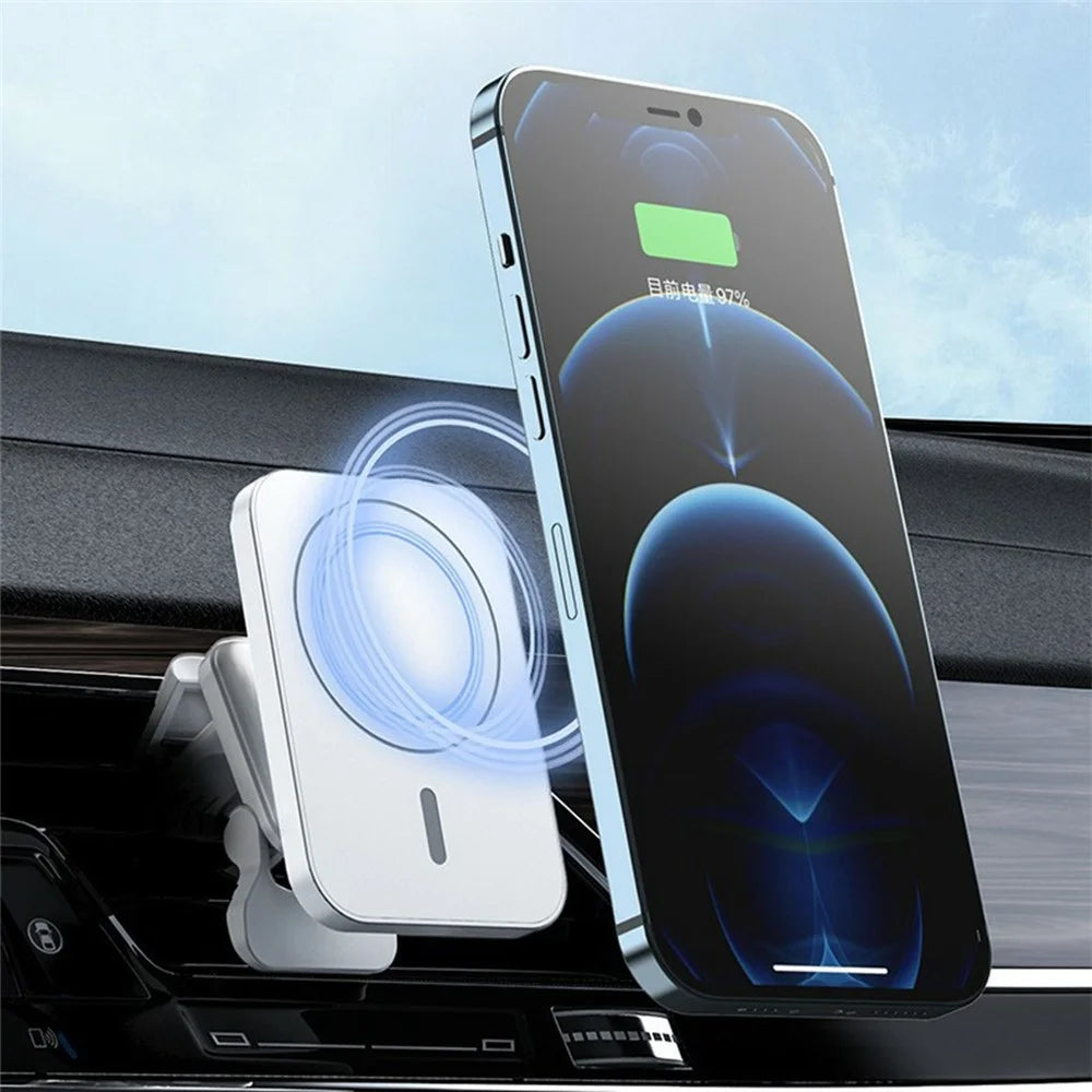 JJT-987 15W Magnetic Wireless Charger Air Vent Clip Mount Bracket Car Phone Holder - Black - 3