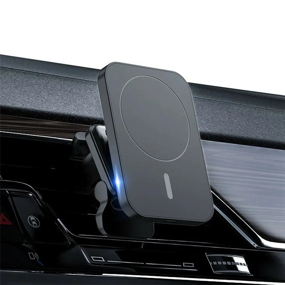 JJT-987 15W Magnetic Wireless Charger Air Vent Clip Mount Bracket Car Phone Holder - Black - 5