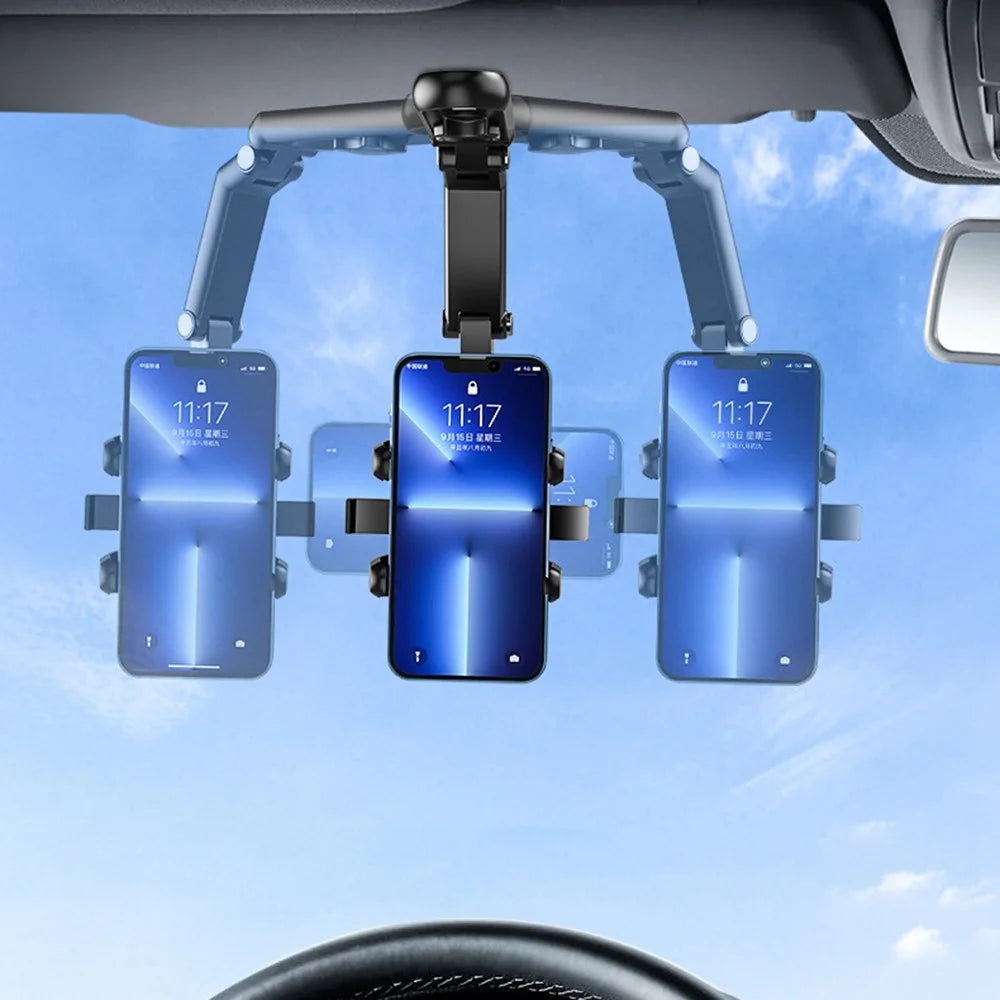 Car Sun Visor Rearview Mirror Mount Phone Holder Angle Adjustable Rotatable Car Cellphone Bracket - 6