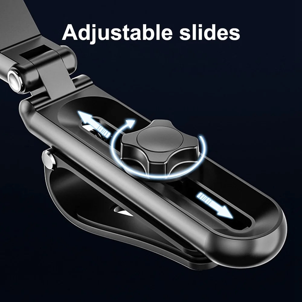 Car Sun Visor Rearview Mirror Mount Phone Holder Angle Adjustable Rotatable Car Cellphone Bracket - 7