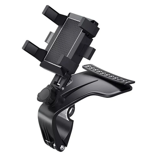 Car Dashboard Phone Stand 360 Degrees Rotation Adjustable GPS Car Clip Holder with Parking Number Plate - 1