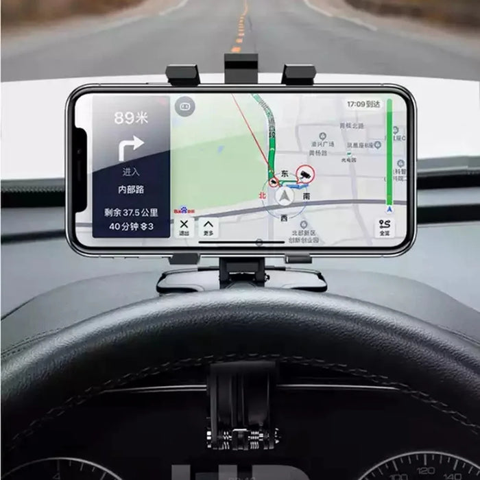 Car Dashboard Phone Stand 360 Degrees Rotation Adjustable GPS Car Clip Holder with Parking Number Plate - 2