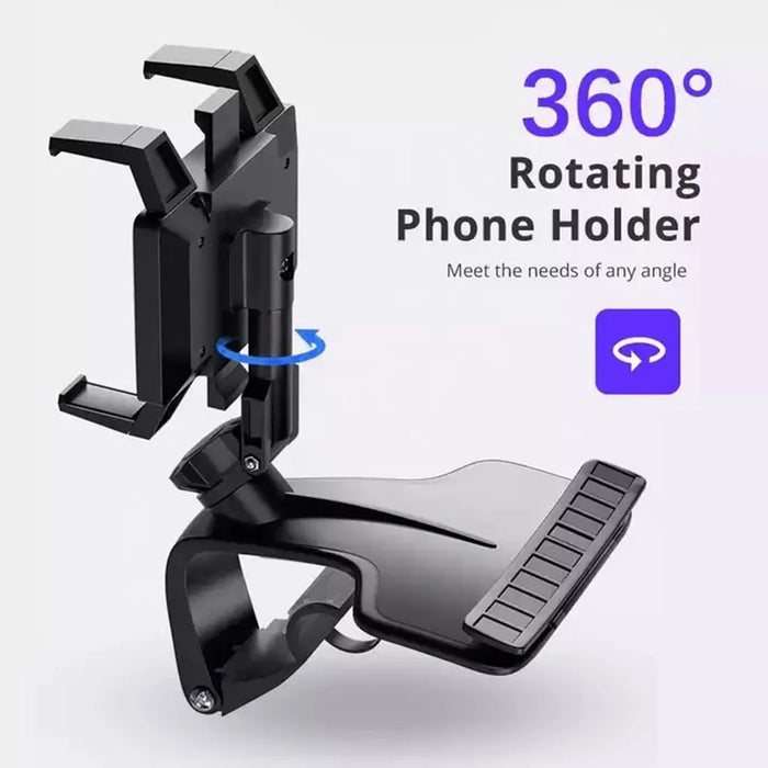 Car Dashboard Phone Stand 360 Degrees Rotation Adjustable GPS Car Clip Holder with Parking Number Plate - 6