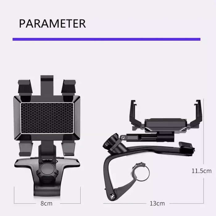 Car Dashboard Phone Stand 360 Degrees Rotation Adjustable GPS Car Clip Holder with Parking Number Plate - 7