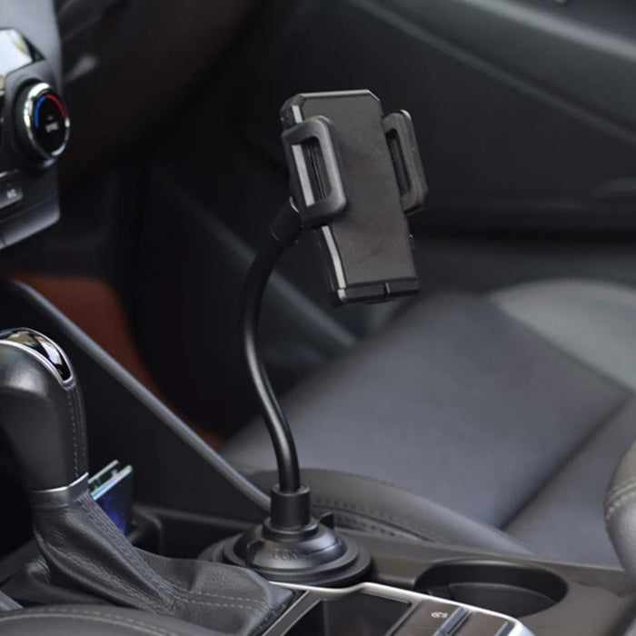 360 Degrees Rotation Car Cup Holder Phone Mount Bendable Hose Cellphone Bracket - 6