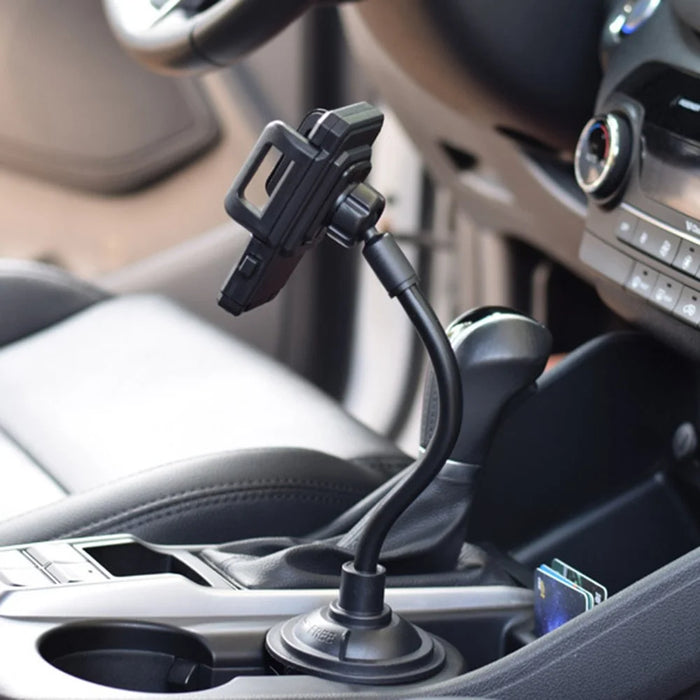 360 Degrees Rotation Car Cup Holder Phone Mount Bendable Hose Cellphone Bracket - 7