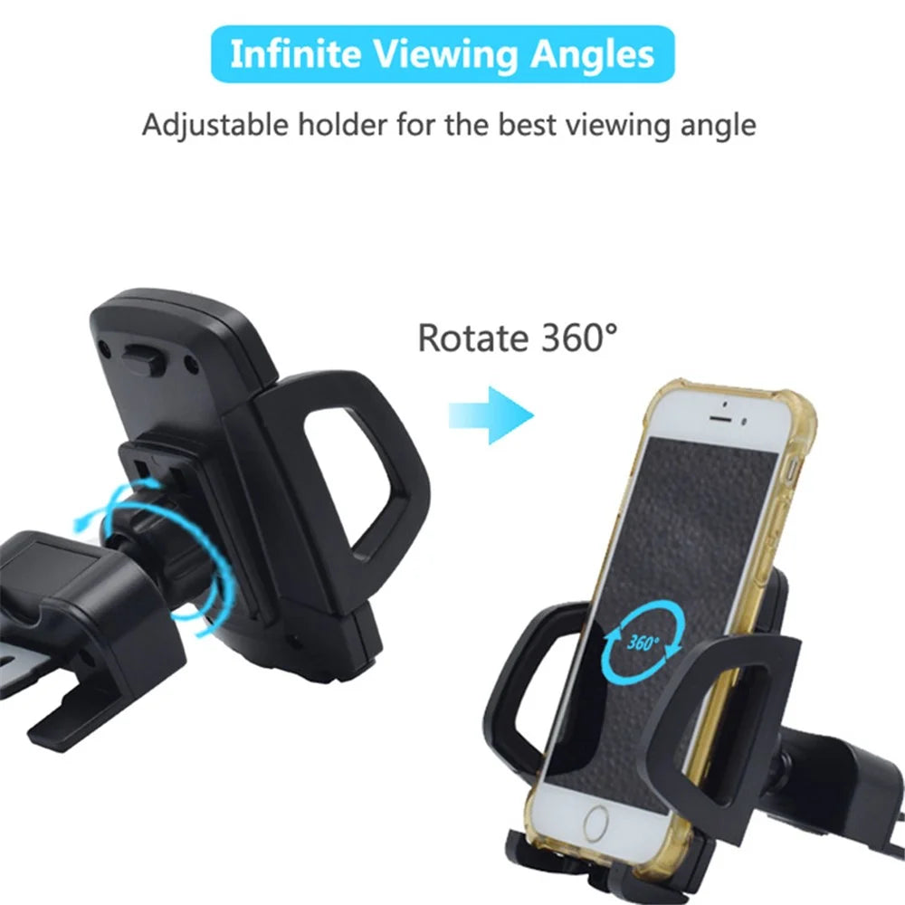 Universal Auto Car CD Slot Phone Mount for Driving Navigation 360-Degree Rotating Cell Phone Holder with Adjustable Clip - 2